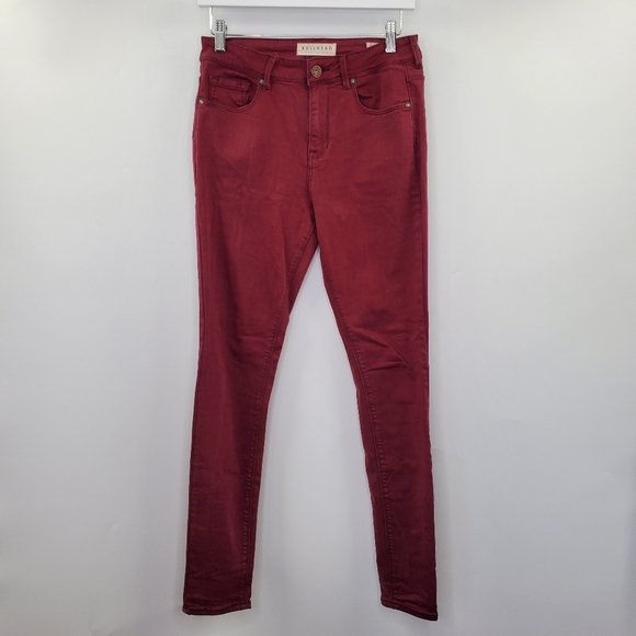 Bullhead Denim - PacSun Bullhead High Rise Skinniest Jeans Red Boho Colored Denim